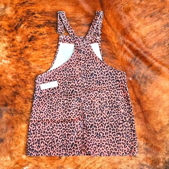 No Boundaries Junior Leppard Print Demin Romper Jumper with Pockets NWTags - Picture 2 of 3